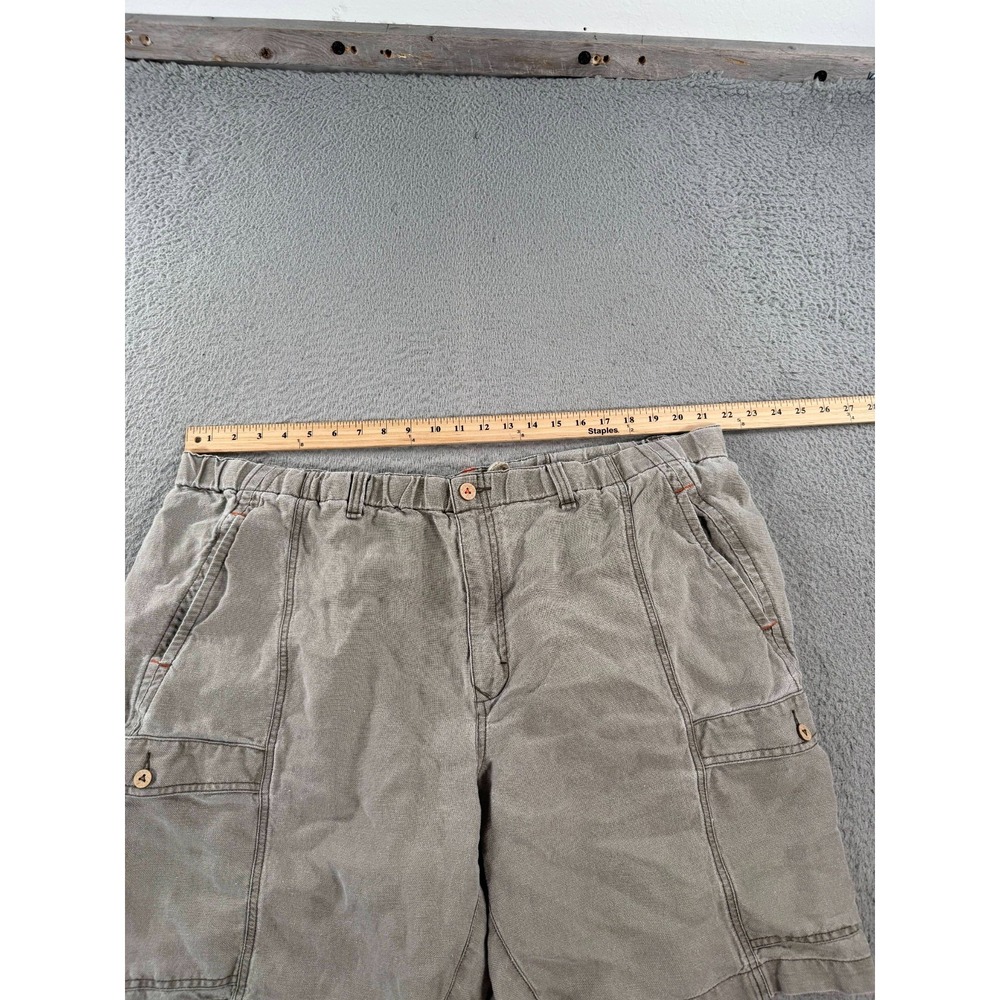 Tommy‎ Bahama Shorts Men's 2XB Gray Linen Cargo Pockets Elastic Waist Mid Rise - Picture 9 of 10
